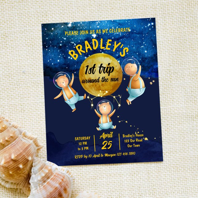 Första resa kring sol födelsedag, inbjudan (Skapare uppladdad)