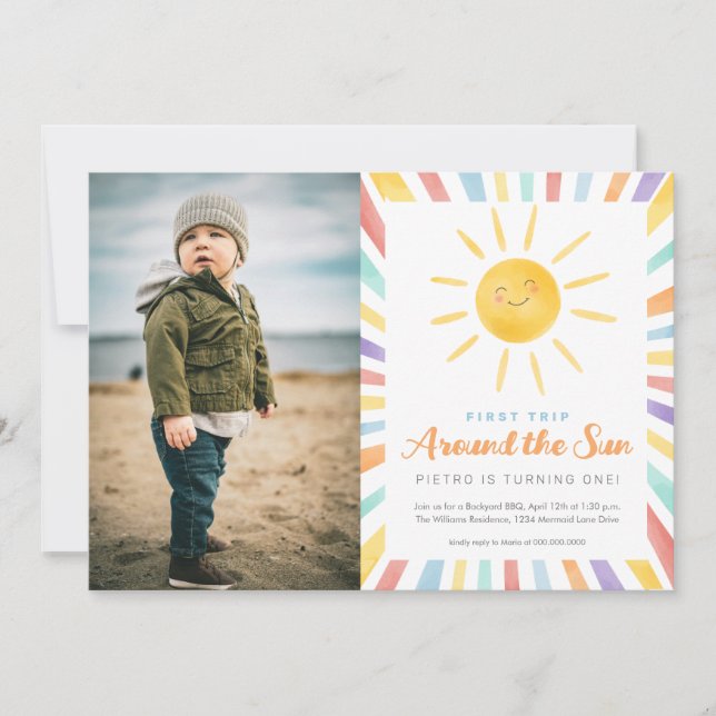 Första Resa runt den första fotodagen i Sol Inbjudningar (Framsida)