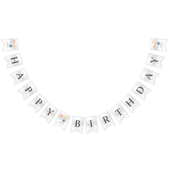 Första Resa runt om i Sol på födelsedagsbannern Vimplar (Alla)