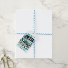 Första Resa runt om i Tävling Spår födelsedagstack Presentetikett