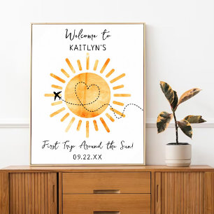 Första Resa runt om Sol 1:a födelsedag Poster