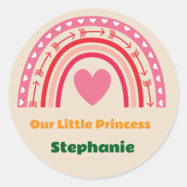 Första Resa runt regnbågsfoto på första födelsedag Klistermärke