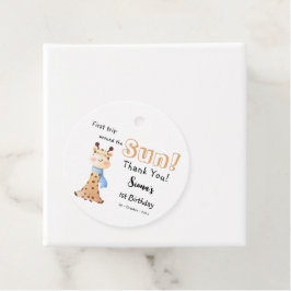 Första Resa runt Sol, 1:a födelsedag Gåvor Etiketter