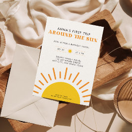 Första resa runt Sol 1:a födelsedag Inbjudningar