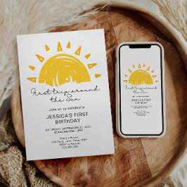 Första Resa runt Sol 1:a födelsedag Inbjudningar