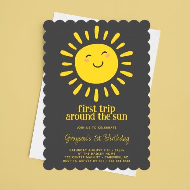 Första Resa runt Sol 1:a födelsedag Inbjudningar (Skapare uppladdad)