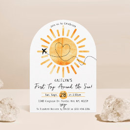 Första Resa runt Sol 1:a födelsedag Inbjudningar