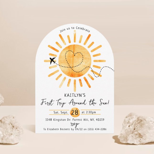 Första Resa runt Sol 1:a födelsedag Inbjudningar (Skapare uppladdad)