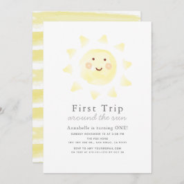 Första Resa runt Sol 1:a födelsedag Inbjudningar