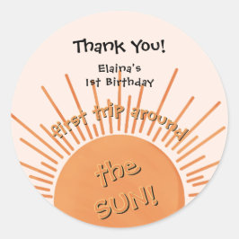 Första Resa runt Sol 1:a födelsedag Klistermärke