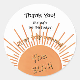 Första Resa runt Sol 1:a födelsedag Klistermärke