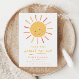 Första Resa runt Sol 1:a födelsedag Magnetisk Inbjudningskort