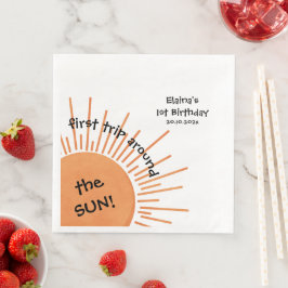 Första Resa runt Sol 1:a födelsedag Pappersservett