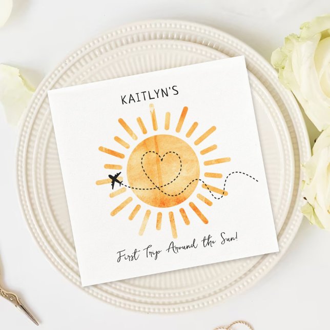 Första Resa runt Sol 1:a födelsedag Pappersservett (Skapare uppladdad)
