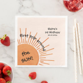 Första Resa runt Sol 1:a födelsedag Pappersservett