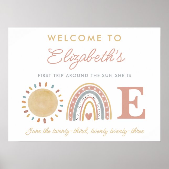 Första Resa runt Sol 1:a födelsedag Poster (Framsidan)