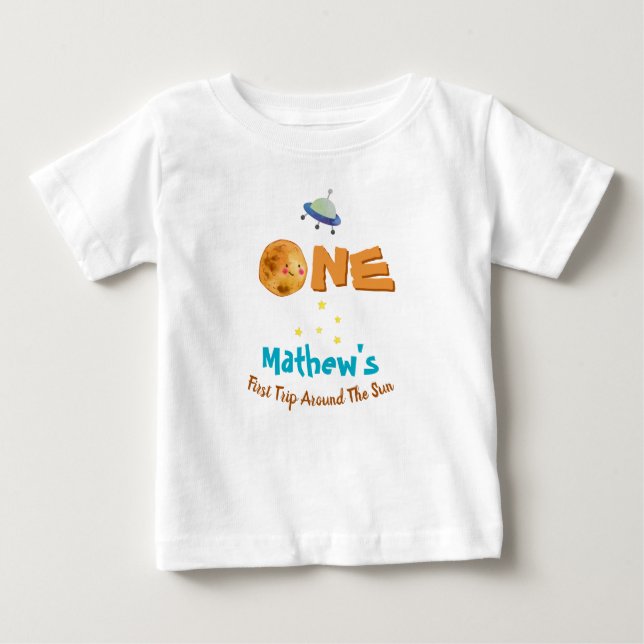 Första Resa runt Sol 1:a födelsedag T Shirt (Framsida)