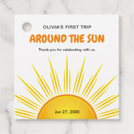 Första Resa runt Sol 1:a födelsedag Tack Gåvor Etiketter