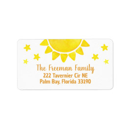 Första Resa runt Sol 1:a födelsedagen Adress Adressetikett