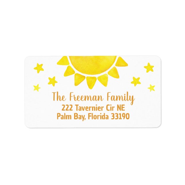 Första Resa runt Sol 1:a födelsedagen Adress Adressetikett (Framsidan)