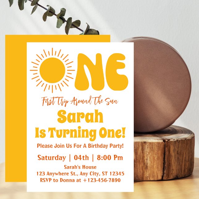 Första Resa runt Sol 1:a födelsedagen Party Inbjudningar (Skapare uppladdad)