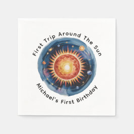 Första Resa runt Sol 1:a födelsedagen Party Pappersservett