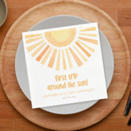 Första resa runt sol 1:a födelsedagsfesten pappersservett