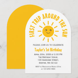 Första Resa runt Sol 1:a födelsedagssolskenan Inbjudningar