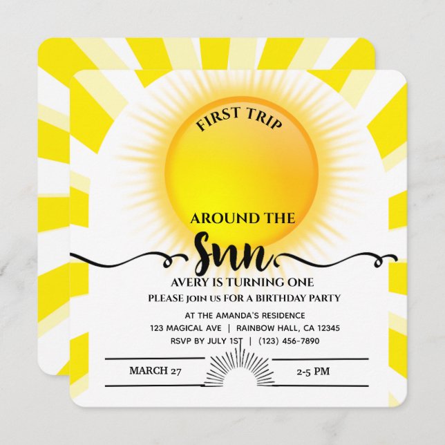 Första Resa runt Sol 1:a födelsekorget (Fram/baksida)