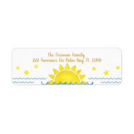 Första Resa runt Sol-adressetiketten Returadress Etikett