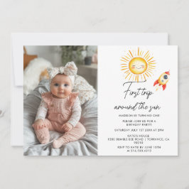 Första resa runt sol-Anpassningsbarnas foto Inbjudningar