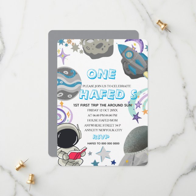 Första Resa runt Sol Astronaut-Födelsedagsfesten Spara Datumet (Fram/Back In Situ)