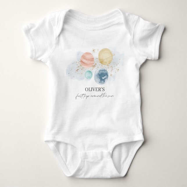 Första Resa runt Sol Baby 1-Biet T Shirt (Framsida)