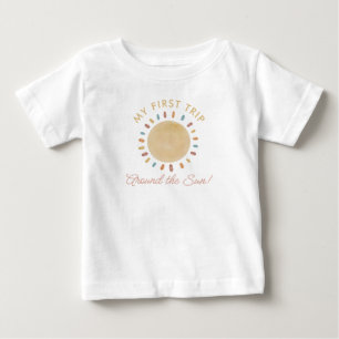 Första Resa runt Sol Boho 1:a födelsedagen Baby T Shirt