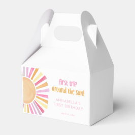 Första resa runt sol-flickorna 1:a födelsedag presentaskar