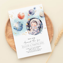 Första Resa runt Sol-födelsedagen Inbjudningar