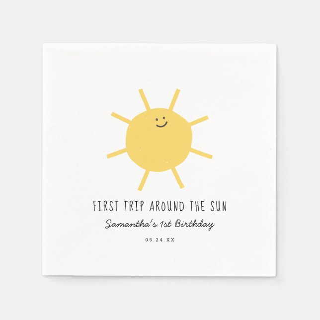 Första Resa runt Sol-Födelsedagsfesten Pappersservett (Framsidan)