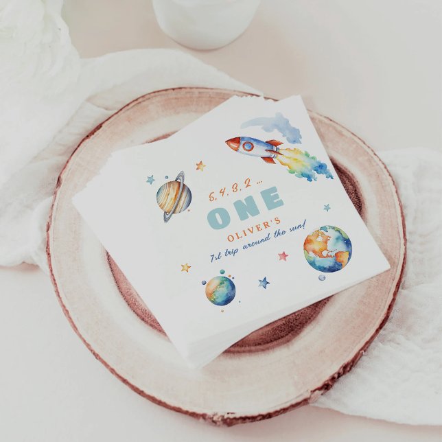 Första Resa runt Sol-Födelsedagsfesten Pappersservett (Skapare uppladdad)