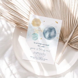 Första Resa runt Sol - första födelsedag Inbjudan