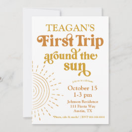 Första Resa runt Sol första födelsedag Inbjudningar