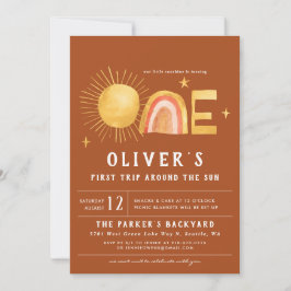 Första Resa runt Sol | Första födelsedag Party Inbjudningar