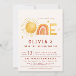 Första Resa runt Sol | Första födelsedag Party Inbjudningar