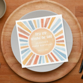 Första resa runt sol första födelsedagsfesten pappersservett