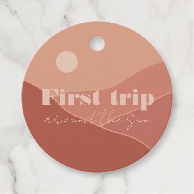 Första Resa runt Sol | Gift och Gåvor Etiketter (Framsida)