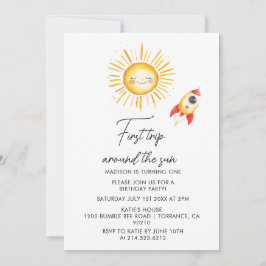 Första resa runt sol inbjudningar