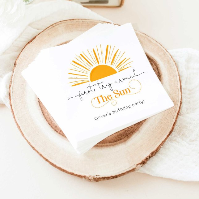 Första resa runt sol, minsta födelsedag pappersservett (Skapare uppladdad)
