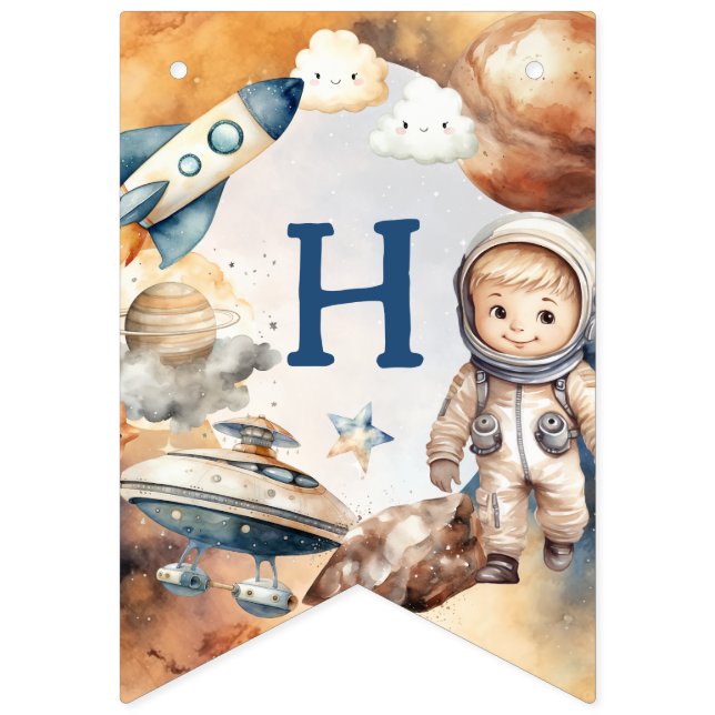 Första Resa runt Sol Rymden 1:a födelsedag Vimplar (Andra flaggan)