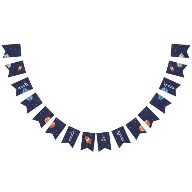 Första Resa runt Sol Rymden 1:a födelsedag Vimplar (Alla)