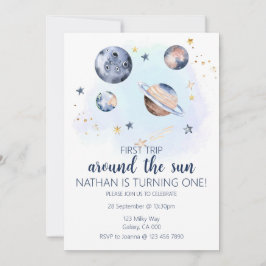 Första Resa runt Sol:s födelsedag Inbjudningar