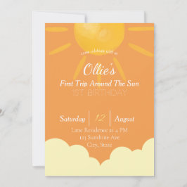 Första Resa runt Sol:s födelsedag Inbjudningar